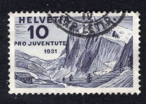 Switzerland 1931 10c dark violet Semi-Postal, Scott B58 used, value = $1.15