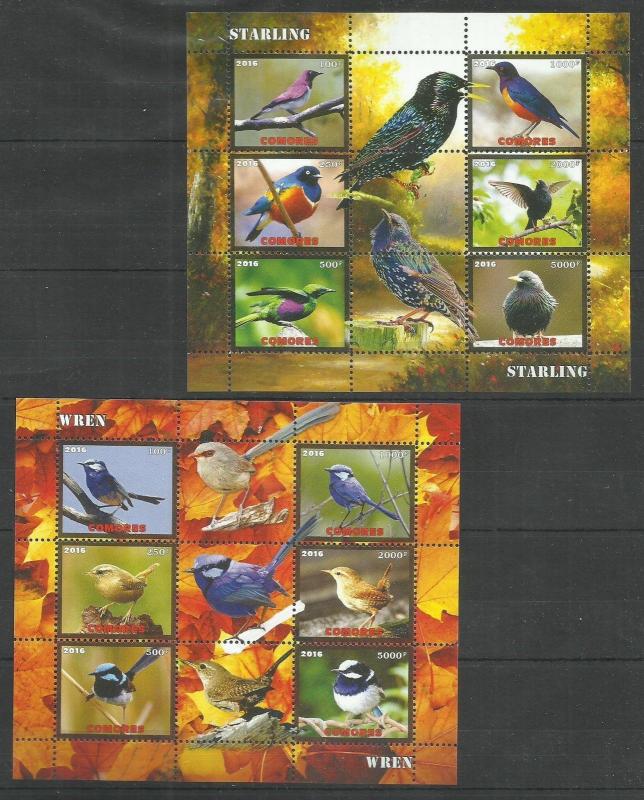 Nature Animals Birds Heron Bluebird Starling Perf. 5 sk.- 2016 (pr.issue) FG3