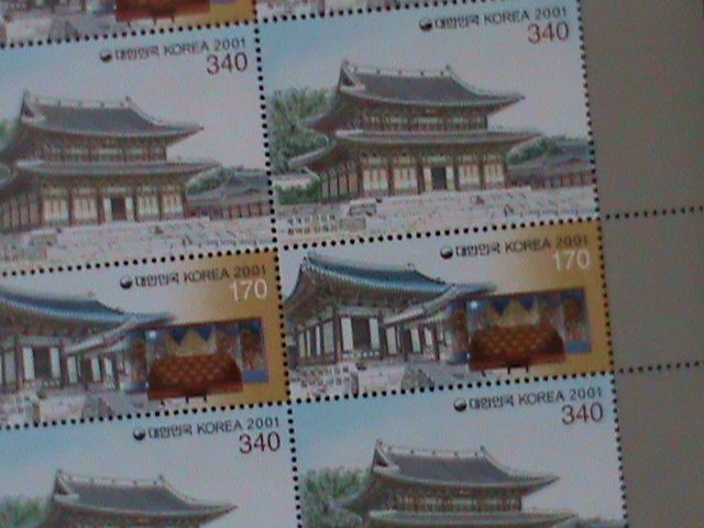 ​KOREA-2001-SC#2068- INJEONGJEON HALL-CHANGDEOK PALACE-LARGE SHEET-MNH VF