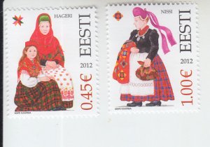 2012 Estonia Folk Costunes (2) (Scott 699-700) MNH