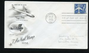 US C51 7c Air Mail Postage ADDR ArtCraft cachet FDC  