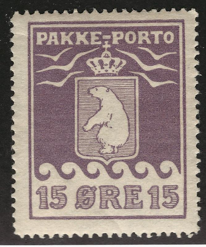 Greenland Rare 15Ore Pakke - Porto Parcel Post (Sc Q5) F-VF MOG...Hard to Find!