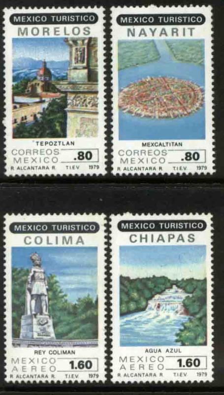 MEXICO 1190-1191, C615-C616, Touristic sites MINT, NH. VF.