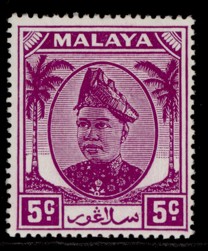 MALAYSIA - Selangor GVI SG94, 5c bright purple, M MINT.