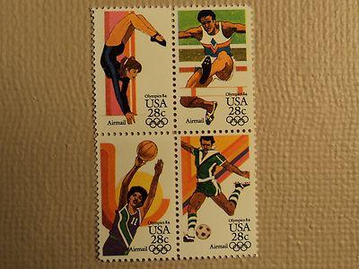 USPS Scott C101-04 28c Olympic Games 1984 Mint NH Block 4...