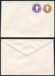 ESCP925 1/- Brown and 3d Violet Stamped to Order Envelope