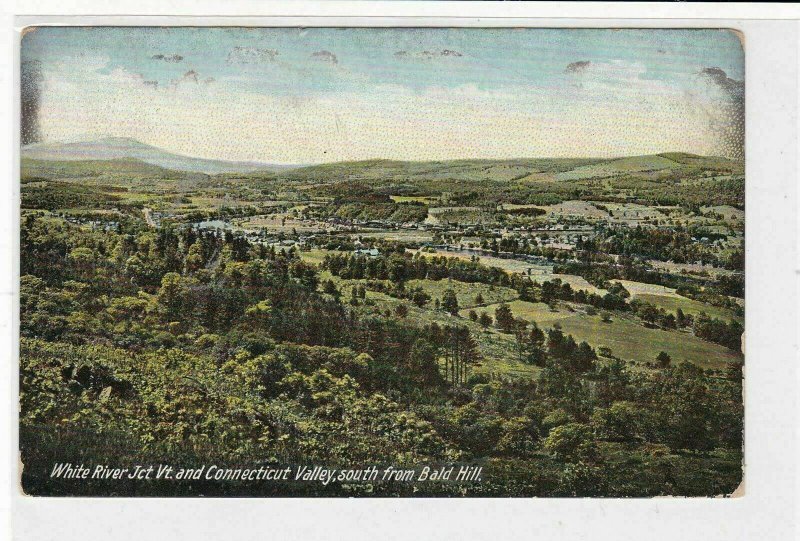 united states 1906 white river + connecticut valley stamps post card ref 21164