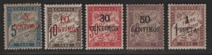 France Morocco Sc#J1-J5 M/H/F-VF complete set