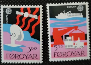 Faroe Isles, 1988, Europa set of 2, #173,174,Comm. & transport, MH,SCV$240