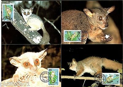 Tanzania 1989 WWF Bushbabies Wildlife Animals Sc 468-71 Set of 4 Max Cards