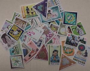GIRL SCOUTS  64 DIFF. STAMPS MINT LH 1960's-1976 MIXED COUNTRIES