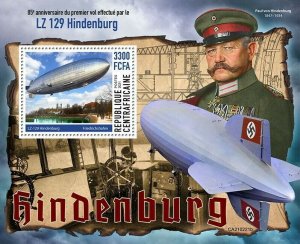 2021/03- CENTRAL AFRICAN REP  - HIDENBURG ZEPPELIN         1V    MNH **