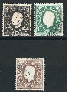 Angola 3 Different Used F/VF 1884 SCV $20.50
