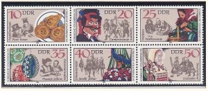 Germany DDR 2279 MNH 1982 Sorbian Folklore Block of 6 Very Fine