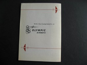 Greece tourist book Olympic Airways with obliterated Sc 691-707 on the pages