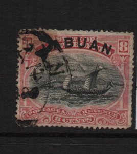 Labuan 1897 SG94a 14.5 perf 8c Rose red CDS used