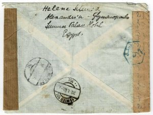 Egypt 1949 airmail cover to AUSTRIA, censored twice