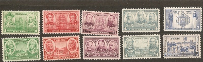 USA   Scott  785-94   Army-Navy    MNH