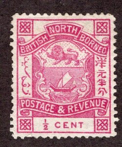 North Borneo 35 MH 1887 1/2c rose (No gum)