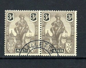 Malta 1926 3d horizontal pair FU CDS