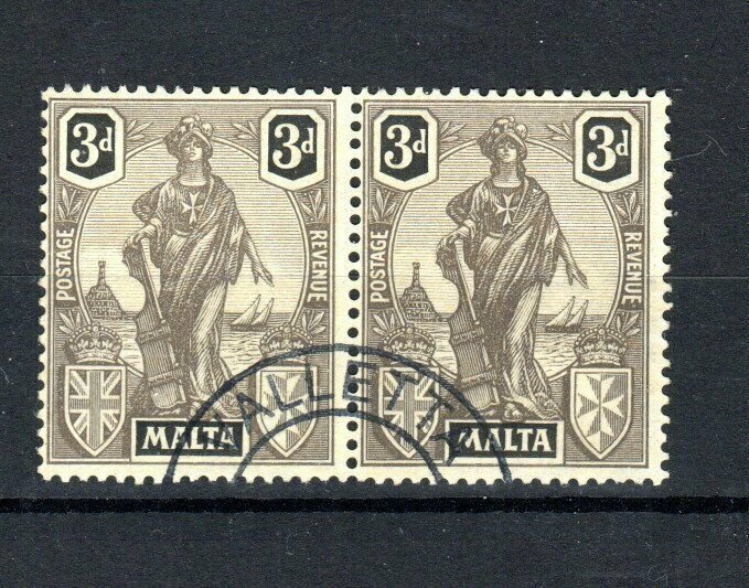 Malta 1926 3d horizontal pair FU CDS