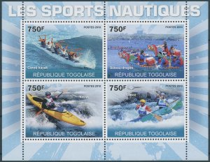 Togo 2010 MNH Water Sports Stamps Canoeing Kayaking Dragon Boats 4v M/S