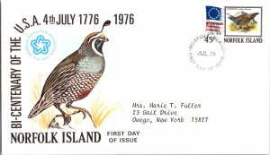 Norfolk Islands, Worldwide First Day Cover, Americana