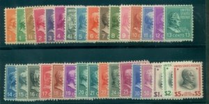 US #803-34 1938 Prexie Set, COMPLETE og, NH VF