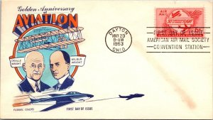 FDC 1953 SC #C47 Fluegel Cachet - Dayton, Oh - Single - F61609