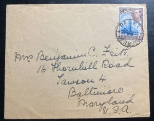 1953 Paget Bermuda Cover To Baltimore MD USA