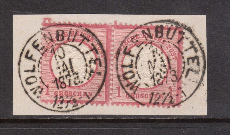 Germany #17 VF Used Pair With Hanover Cancels On Piece