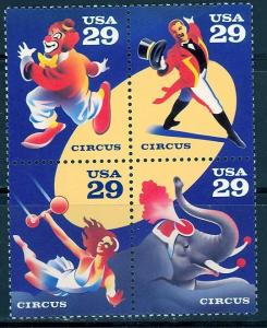 USA 1993, American Circus Block/ 4 MNH # 2750-2753