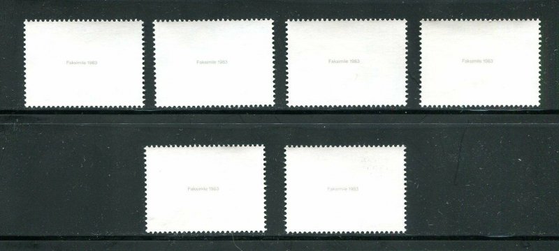 x608 - GERMANY Lot of (6) ZEPPELIN Stamps. All Gummed Replica / Reproduction MNH