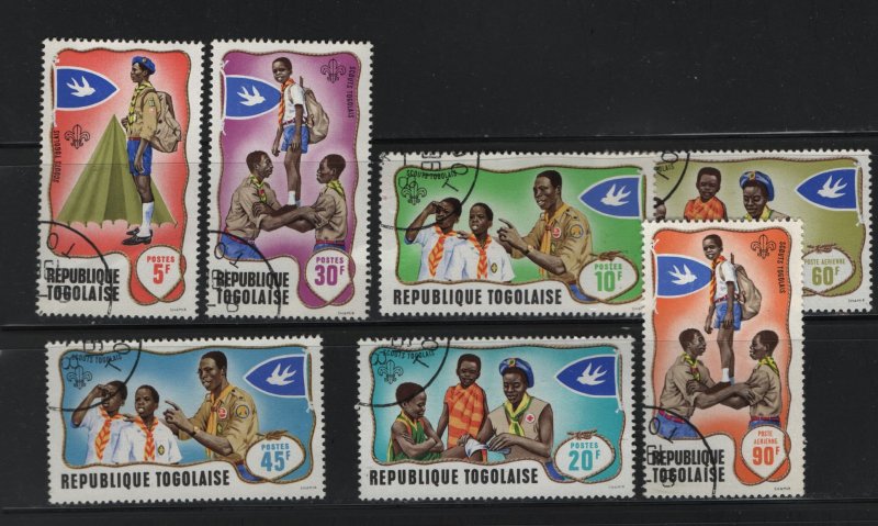 TOGO, 656-660, C97-C98 (7) set, Used, 1968  Issued to Honor the Togolese Scouts