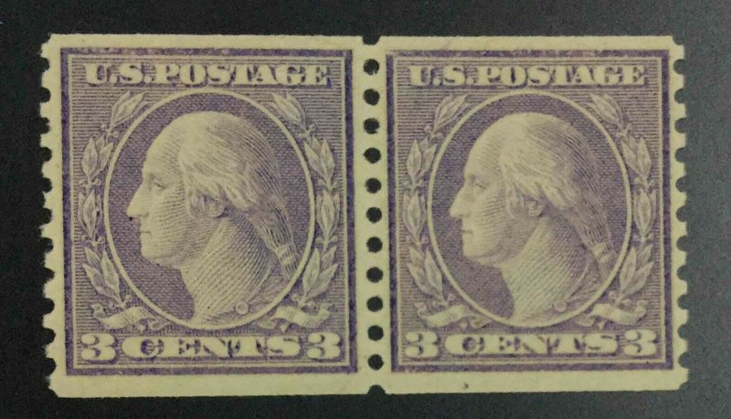 MOMEN: US STAMPS #493 PAIR MINT OG H LOT #53748