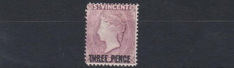 ST VINCENT  1897    S G 63   3D ON 1D MAUVE     MH 