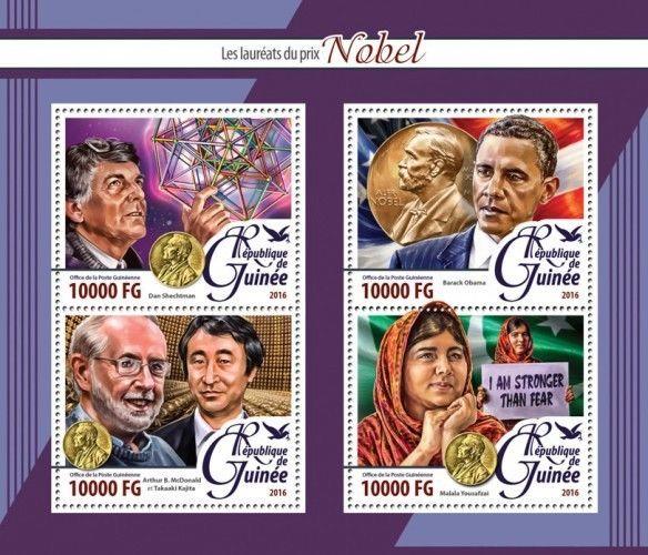 Z08 GU16219a GUINEA (Guinee) 2016 The Nobel Laureates MNH