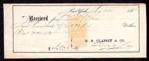 REVENUE PAPER. Scott # RN-B1.  H. B. Claflin.  Lot 220322 -03