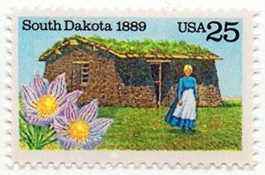 1989 South Dakota Statehood Single 25c Postage Stamp, Sc# 2416, MNH, OG