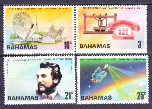 1976 Bahamas 392-395 100 years of Telephone /Satellite