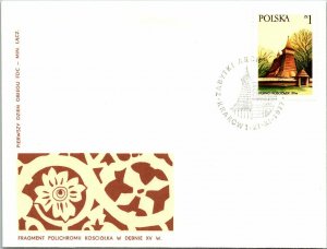 Poland 1977 FDC - Polychrome Fragment, Church in Debno - F12638