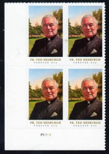 SC# 5241 - (49c) - Fr. Ted Hesburgh, president Notre Dame, MNH plate block