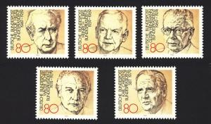 W. Germany Sc# 1384 Presidents Souvenir Sheet singles MNH