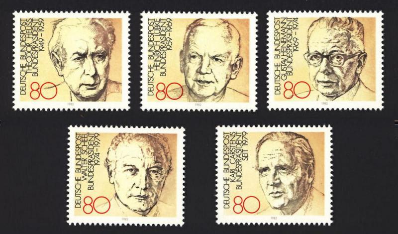 W. Germany Sc# 1384 Presidents Souvenir Sheet singles MNH