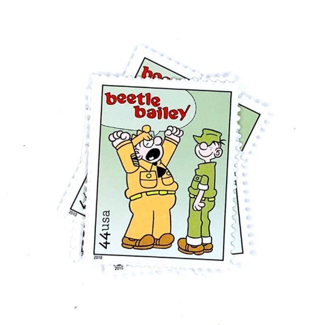 4 x Beetle Bailey UNused 44 cent US Postage Stamps - Cartoon Sunday Funnies