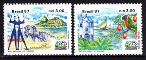 Brazil 1987 Tourism Year Complete Mint MNH Set SC 2109-2110