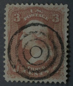 United States #65 Three Cent Washington Used Large Bullseye Cancel VF