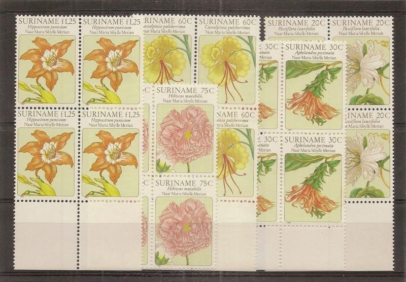 Suriname 1981 Flowers SG1023-1027 MNH Blocks