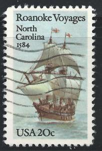 US #2093 20c Ranoke Voyages Ship - The Elizabeth