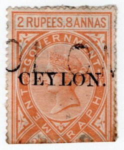 (I.B) Ceylon Telegraphs : Ceylon on India 2R 8a OP